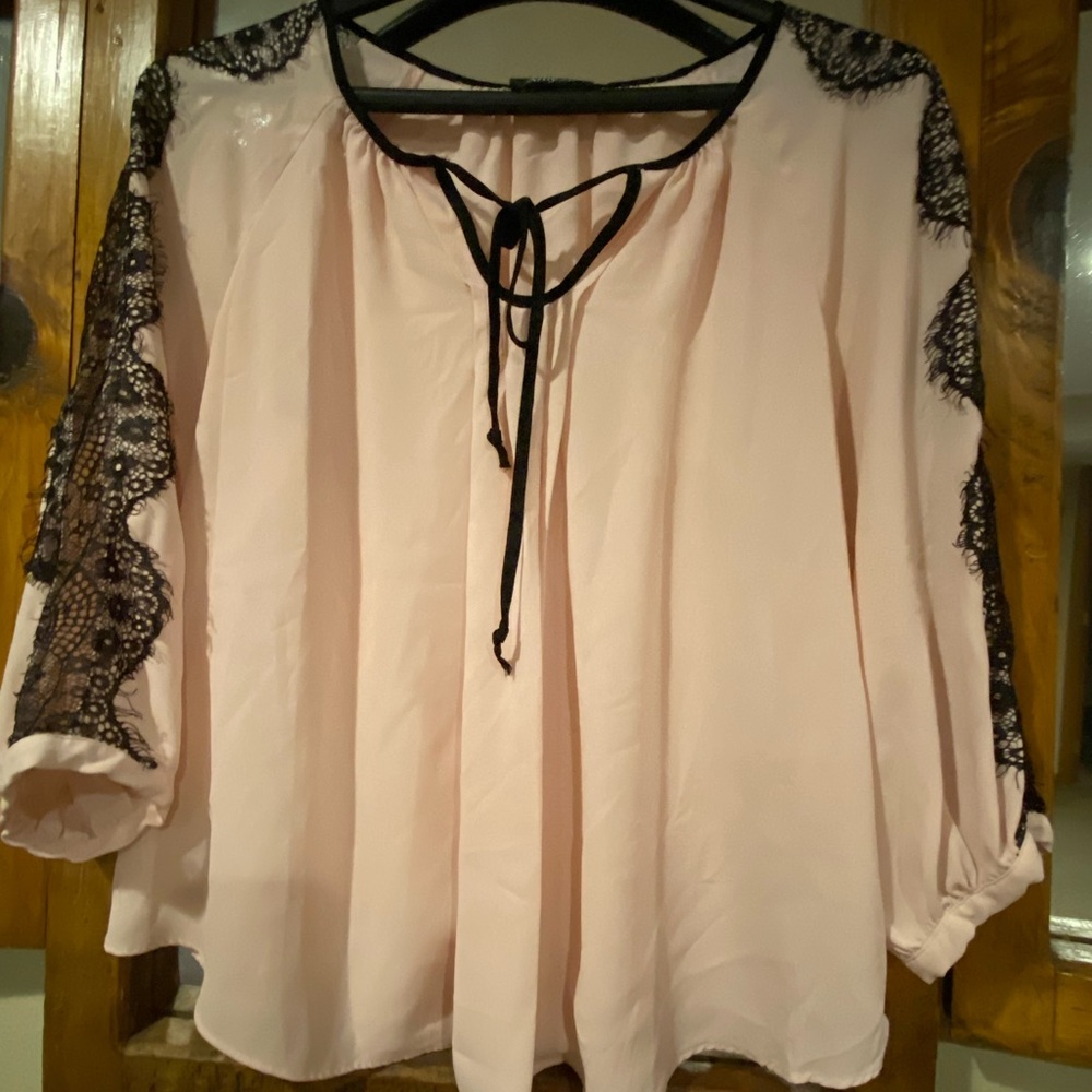 Sheer dusty pink blouse